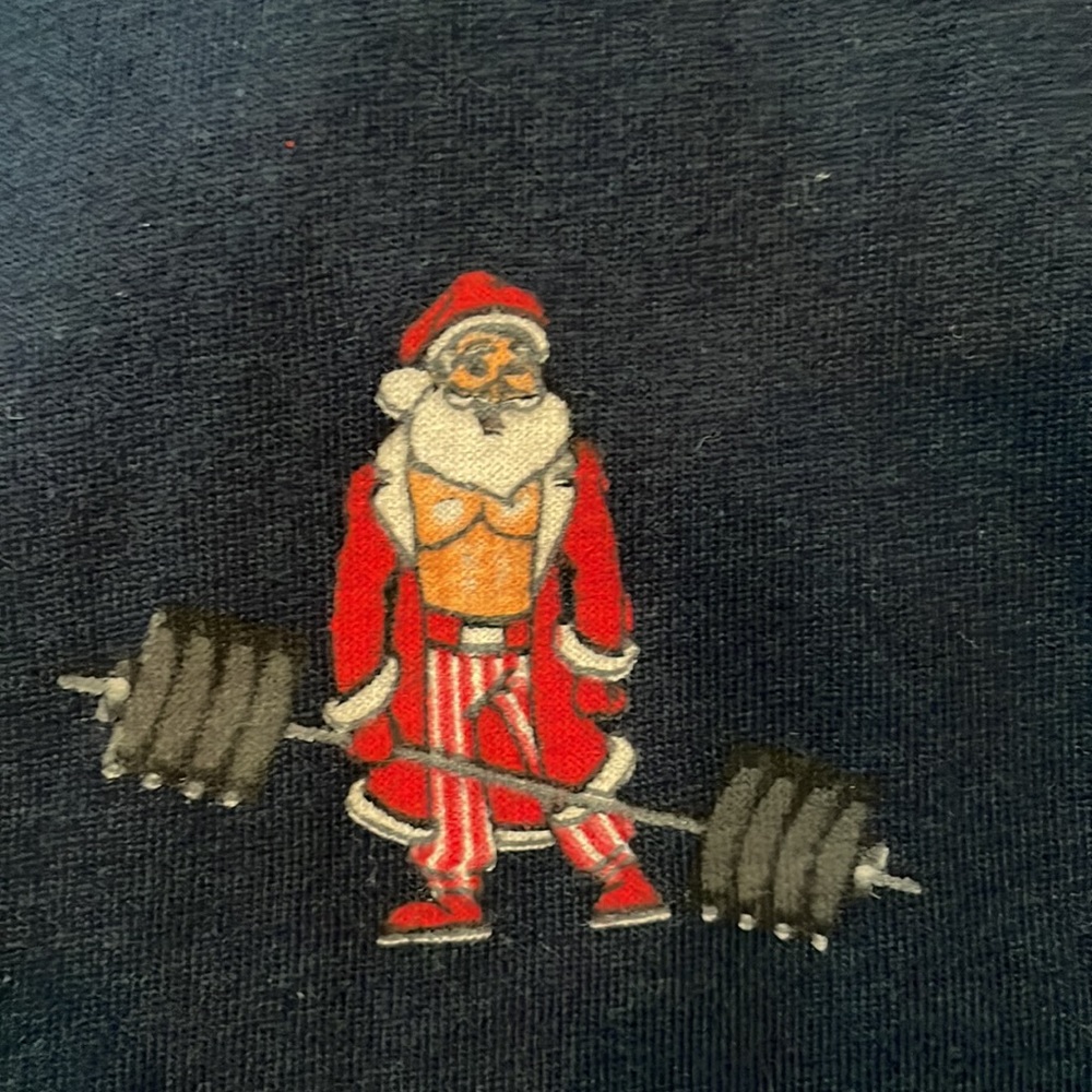 Denim and Flower Ricky Singh Santa Merry Fitness Shirt Size Large Short Sleeve - Picture 3 of 16